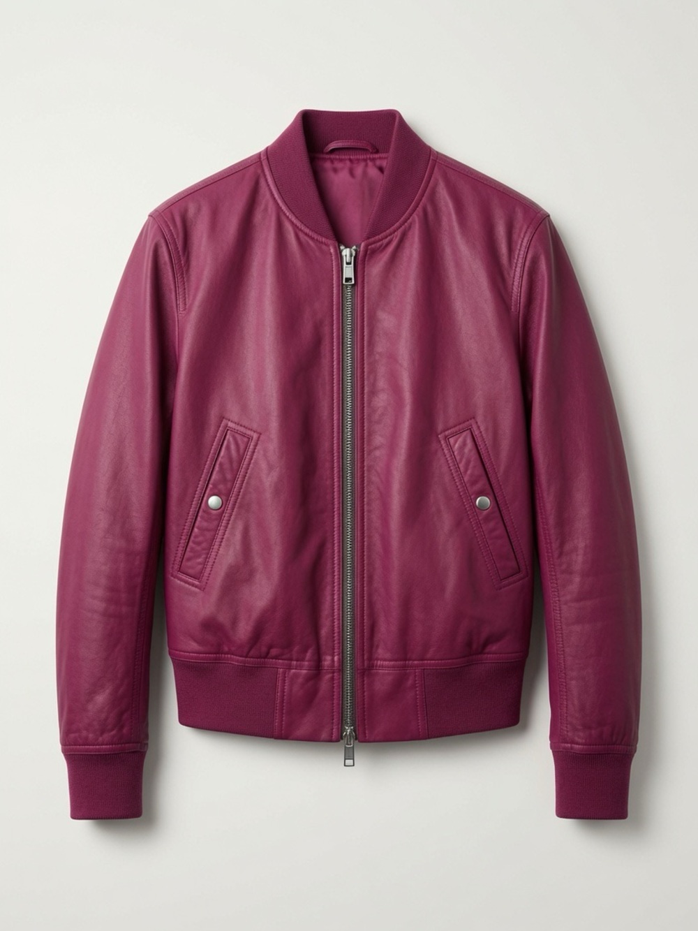 Bomber Jacket in Deep Raspberry - Picture 5 of 5
